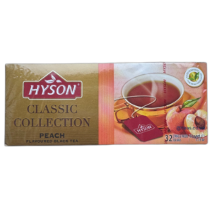 Hyson Peach Infused Black Tea, 32 Tea Bags 32g, Worldwide Teas, Empire Brands (Pvt) Ltd. Sold by Teas.co.uk.