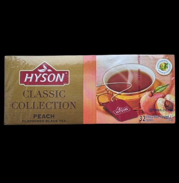 Hyson Peach Infused Black Tea, 32 Tea Bags 32G, Worldwide Teas, Empire Brands (Pvt) Ltd. Sold By Teas.co.uk.