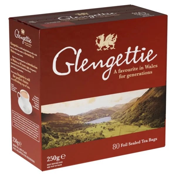 Glengettie Welsh Breakfast Tea, 80 Tea Bags 250G, Welsh Tea, Tata Consumer Products Uk Group Limited. Sold By Teas.co.uk.