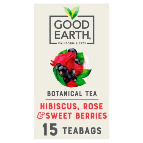 Good Earth Hibiscus, Rose and Sweet Berries, 15 Tea Bags 42g, Fruit and Herbal Tea, Tata Consumer Products UK Group Limited. Sold by Teas.co.uk.