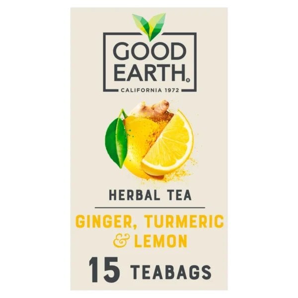 Lemon Ginger Cake Soak 1 Good Earth Lemon, Ginger And Turmeric, 15 Tea Bags 42G, Worldwide Teas, Tata Consumer Products Uk Group Limited. Sold By Teas.co.uk.