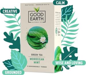 Good Earth Moroccan Mint Green Tea, 15 Tea Bags 27g, Fruit and Herbal Tea, Tata Consumer Products UK Group Limited. Sold by Teas.co.uk.