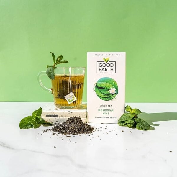 Good Earth Moroccan Mint Green Tea, 15 Tea Bags 27G, Fruit And Herbal Tea, Tata Consumer Products Uk Group Limited. Sold By Teas.co.uk.