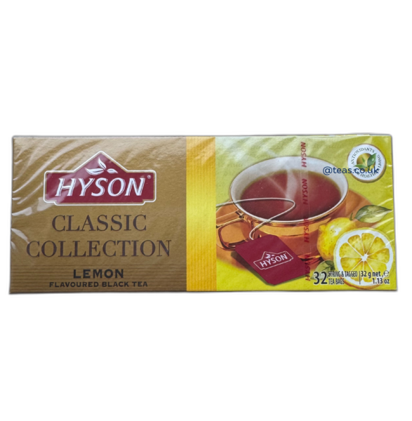 Hyson Lemon Infused Black Tea, 32 Tea Bags 32g, Worldwide Teas, Empire Brands (Pvt) Ltd. Sold by Teas.co.uk.