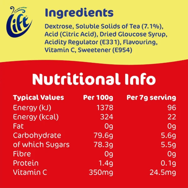 Www-Teas-Co-Uk-Lift-Instant-Lemon-Black-Tea-165G-5060123606645-Ingredients-Information Lift Instant Lemon Black Tea, 165G