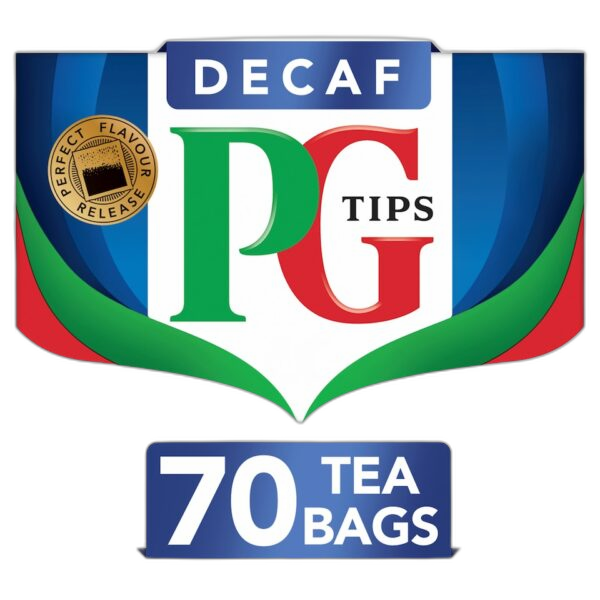 PG Tips Decaf English Breakfast, 70 Tea Bags 203g, English Tea, Lipton Teas and Infusions UK Limited. Sold by Teas.co.uk.