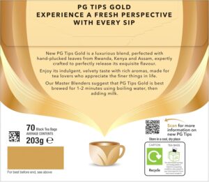 PG Tips Gold Special Blend, 70 Tea Bags 203g, Everyday Tea Bags, Lipton Teas and Infusions UK Limited. Sold by Teas.co.uk.