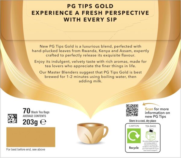 Www-Teas-Co-Uk-Pg-Tips-Gold-Special-Blend-70-Tea-Bags-203G-8720608039623-Back-Of-Box Pg Tips Gold Special Blend, 70 Tea Bags 203G