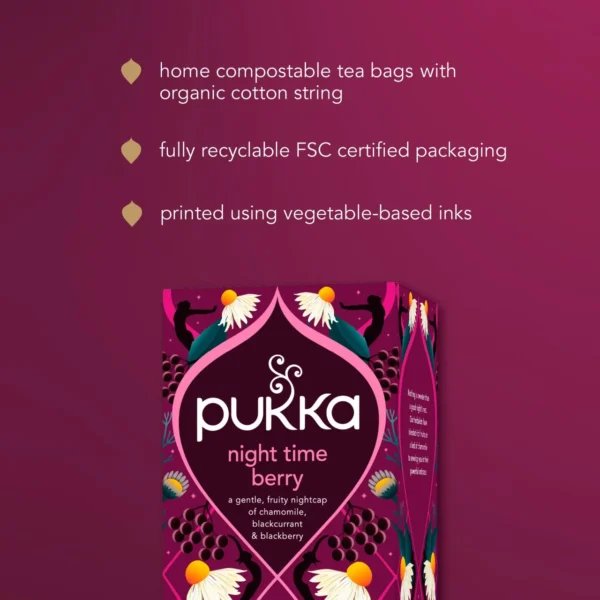 Pukka Organic Night Time Berry, 20 Tea Bags 36g, English Tea, Pukka Herbs Limited. Sold by Teas.co.uk.