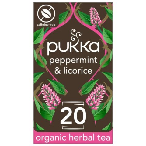 Pukka Organic Peppermint and Licorice, 20 Tea Bags 30g, English Tea, Pukka Herbs Limited. Sold by Teas.co.uk.
