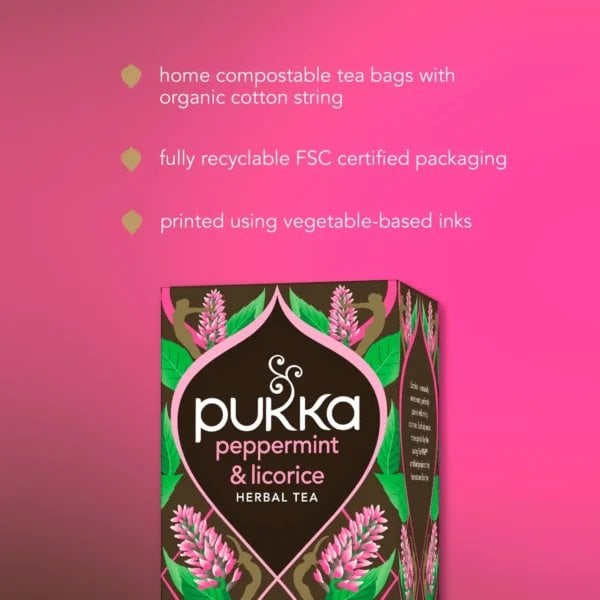 Pukka Organic Peppermint and Licorice, 20 Tea Bags 30g, English Tea, Pukka Herbs Limited. Sold by Teas.co.uk.