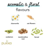 Pukka Organic Relax, 20 Tea Bags 40g, healthy ingredients visual, available at teas.co.uk