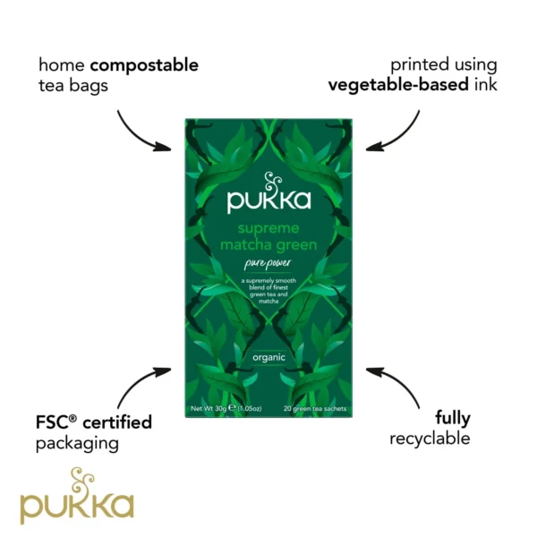 Pukka Organic Supreme Matcha Green, 20 Tea Bags 32G