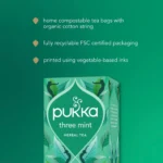 Pukka Organic Three Mint, 20 Tea Bags 32g, English Tea, Pukka Herbs Limited. Sold by Teas.co.uk.
