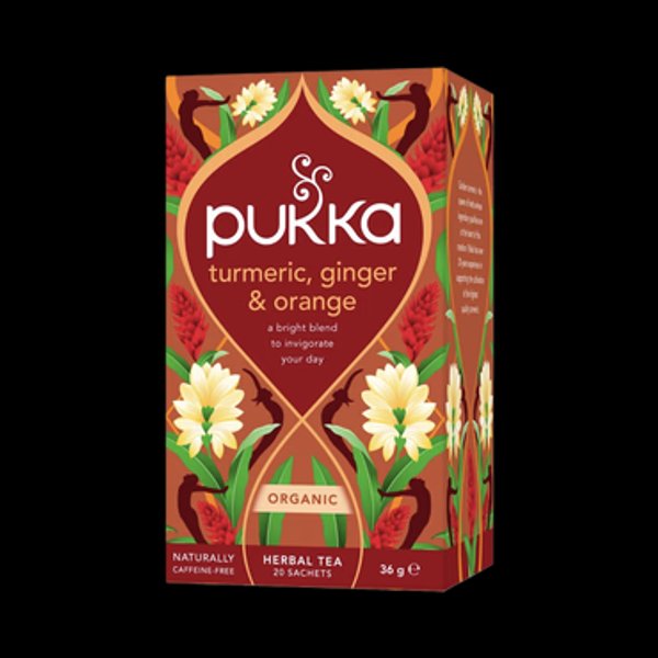Turmeric Ginger Orange Rum Babas 1 Pukka Organic Turmeric, Ginger And Orange, 20 Tea Bags 36G, Organic Tea Bags, Pukka Herbs Limited. Sold By Teas.co.uk.