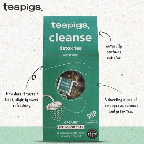 Teapigs Cleanse, 15 Tea Bags 45G, Green Tea, Teapigs Limited. Sold By Teas.co.uk.