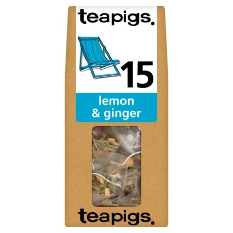 Teapigs Lemon and Ginger, 15 Tea Bags 37.5g, English Tea, Teapigs Limited. Sold by Teas.co.uk.