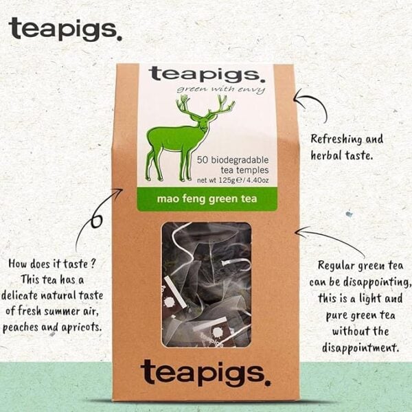 Teapigs Mao Feng Green Tea, 15 Tea Bags 37.5G, Green Tea, Teapigs Limited. Sold By Teas.co.uk.
