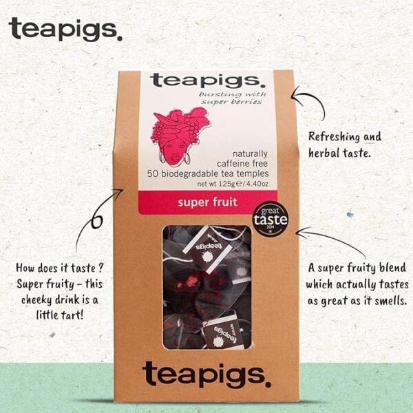 Teapigs Superfruit, 15 Tea Bags 37.5G, English Tea, Teapigs Limited. Sold By Teas.co.uk.