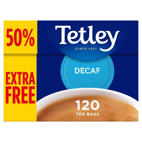 Tetley Decaf English Breakfast, 120 Tea Bags 375g