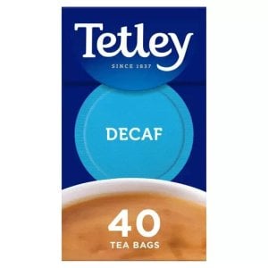 Tetley Decaf English Breakfast, 40 Tea Bags 125g, Decaffeinated Black Teas, Tata Consumer Products UK Group Limited. Sold by Teas.co.uk.