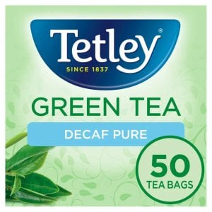 Tetley Decaf Pure Green Tea, 50 Tea Bags 100g, English Tea, Tata Consumer Products UK Group Limited. Sold by Teas.co.uk.