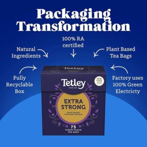 Tetley Extra Strong Breakfast Tea, 75 Tea Bags 237g, Black Tea, Tata Consumer Products UK Group Limited. Sold by Teas.co.uk.
