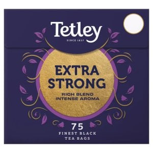 Tetley Extra Strong Breakfast Tea, 75 Tea Bags 237g, Black Tea, Tata Consumer Products UK Group Limited. Sold by Teas.co.uk.
