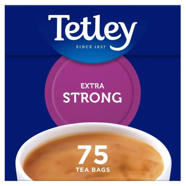 Tetley Extra Strong Breakfast Tea, 75 Tea Bags 237g, Black Tea, Tata Consumer Products UK Group Limited. Sold by Teas.co.uk.