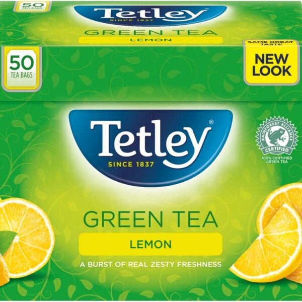 Tetley Green Tea With Lemon, 50 Tea Bags 100G, English Tea, Tata Consumer Products Uk Group Limited. Sold By Teas.co.uk.