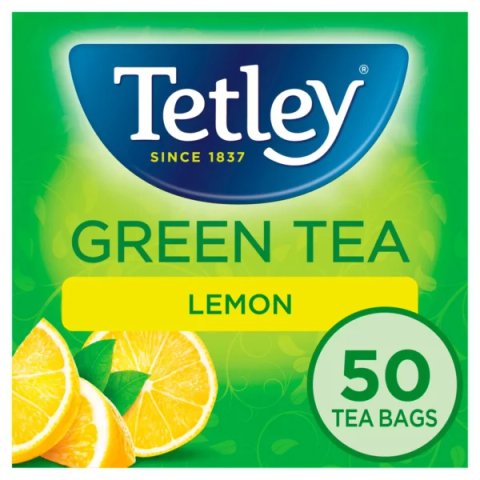 Tetley Green Tea with Lemon, 50 Tea Bags 100g, English Tea, Tata Consumer Products UK Group Limited. Sold by Teas.co.uk.