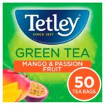 Tetley Green Tea with Mango and Passion Fruit, 50 Tea Bags 100g