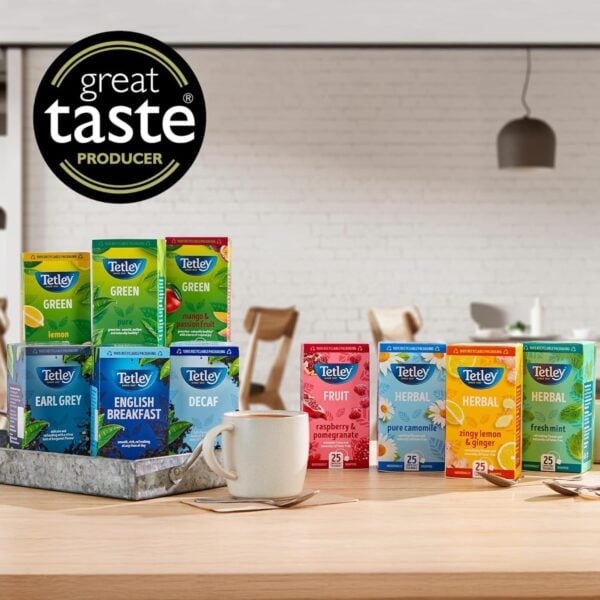 Tetley Lemon And Ginger, 20 Tea Bags 32G, Fruit And Herbal Tea, Tata Consumer Products Uk Group Limited. Sold By Teas.co.uk.