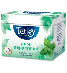 Tetley Peppermint Herbal Tea, 40 Tea Bags 64g, Fruit and Herbal Tea, Tata Consumer Products UK Group Limited. Sold by Teas.co.uk.