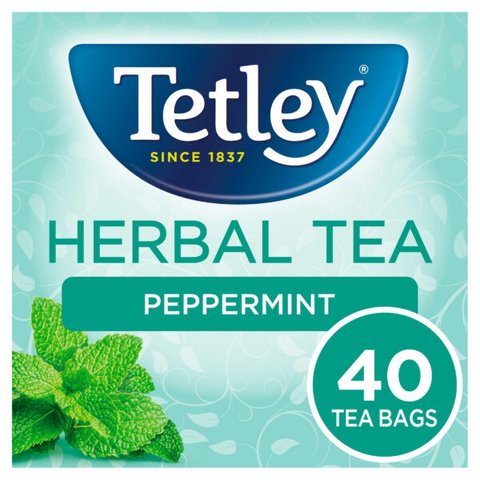 Tetley Peppermint Herbal Tea, 40 Tea Bags 64g