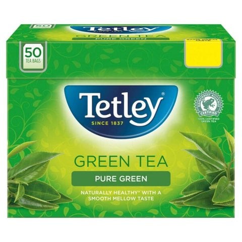 Tetley Pure Green Tea, 50 Tea Bags 100g
