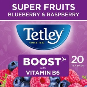 Tetley Super Fruits Boost Blueberry and Raspberry, 20 Tea Bags 40g