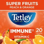 Tetley Super Fruits Immune Peach and Orange, 20 Tea Bags 40g, Fruit and Herbal Tea, Tata Consumer Products UK Group Limited. Sold by Teas.co.uk.