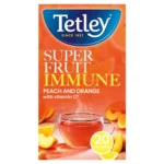 Tetley Super Fruits Immune Peach and Orange, 20 Tea Bags 40g, Fruit and Herbal Tea, Tata Consumer Products UK Group Limited. Sold by Teas.co.uk.