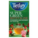 Tetley Super Green Revitalise Strawberry and Raspberry, 20 Tea Bags 40g