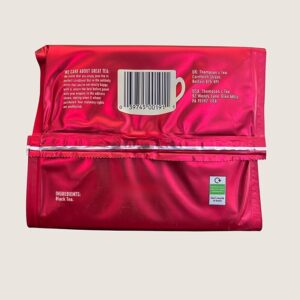 Thompson's Everyday Breakfast, 80 Tea Bags 250g, back of packet, available at teas.co.uk