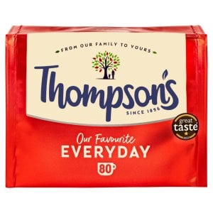 Thompson's Everyday Breakfast, 80 Tea Bags 250g, front of packet, available at teas.co.uk