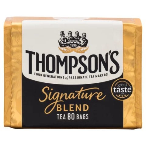Thompson's Signature Blend, 80 Tea Bags 250g, front of packet, available at teas.co.uk