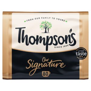 Thompson's Signature Blend, 80 Tea Bags 250g, front of packet view, available at teas.co.uk