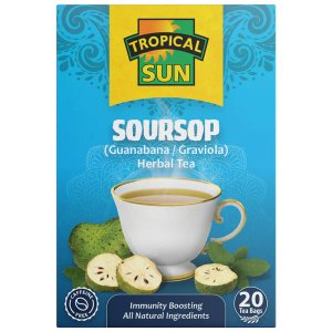 Tropical Sun Soursop, 20 Tea Bags 30g, Fruit and Herbal Tea, Tropical Sun Foods Limited. Sold by Teas.co.uk.