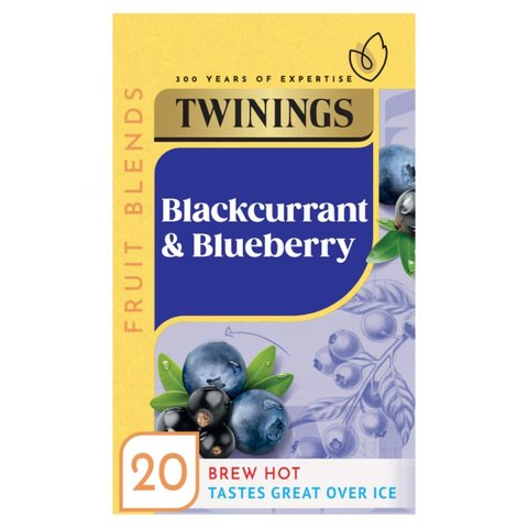 Twinings Blackcurrant and Blueberry, 20 Tea Bags 40g, Fruit and Herbal Tea, R. Twining and Company Limited. Sold by Teas.co.uk.