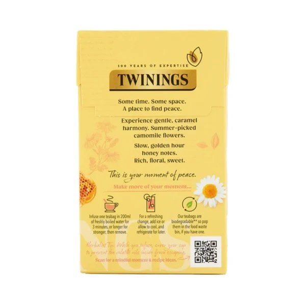 Twinings Camomile and Honey, 20 Tea Bags 30g, Fruit and Herbal Tea, R. Twining and Company Limited. Sold by Teas.co.uk.