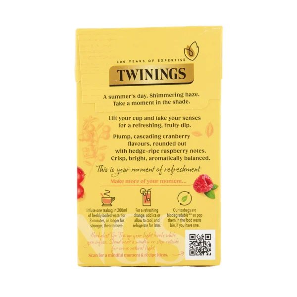 Twinings Cranberry and Raspberry, 20 Tea Bags 40g, Fruit and Herbal Tea, R. Twining and Company Limited. Sold by Teas.co.uk.