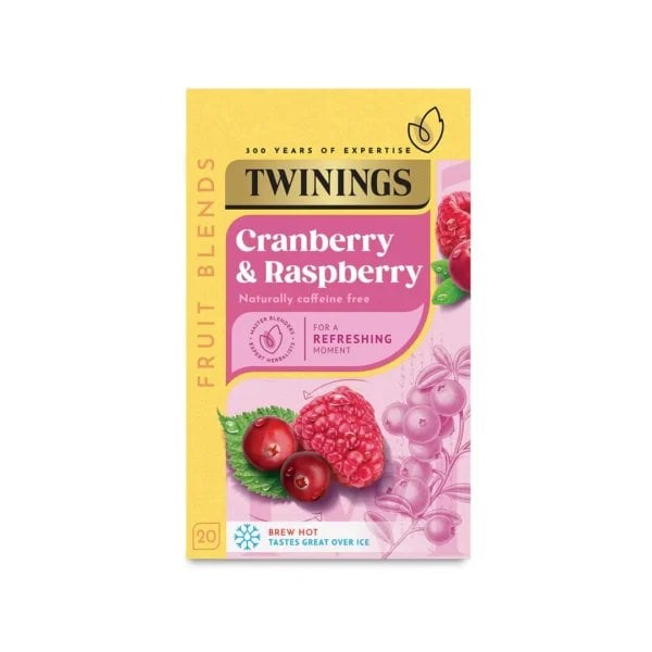 Twinings Cranberry and Raspberry, 20 Tea Bags 40g, Fruit and Herbal Tea, R. Twining and Company Limited. Sold by Teas.co.uk.