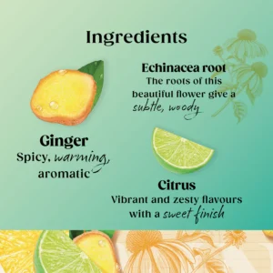 Twinings Defence, 20 Tea Bags 40g, visual ingredients, available at teas.co.uk